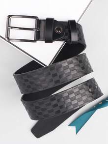 1pc Men's Pin Buckle PU Leather Belt (With Hole Punch Tool, No Gift Box) - Black No.2 - View 6