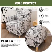 Local Delivery - Banquet Armchair Slipcover Printed Chair Covers With Arms Stretch Club Chair Slipcover Soft Armchair Sofa Covers Anti-Slip Furniture Protector For Dogs Pets Home Living Room Decor, 14 - A3 - 查看 3