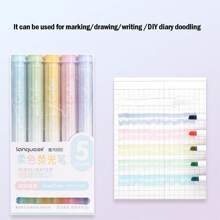 5 pezzi di penne fluorescenti, pennarelli morbidi per graffiti artistici e evidenziatori per studenti, utilizzabili per segnare/disegnare/scrivere/decorare taccuini