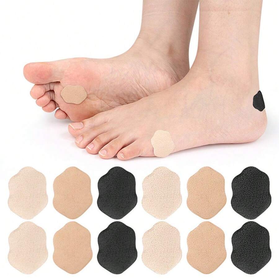 12 Pièces de coussinets en forme de courges pouvant être appliqués librement sur les plantes des pieds et les orteils pour une marche prolongée, avec un effet anti-friction, un ajustement doux et des autocollants autoadhésifs pour les semelles et les talons afin d'éviter le décollement
