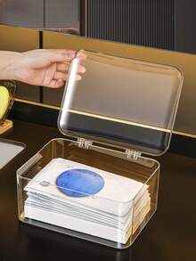 1 hộp đựng mỹ phẩm, hộp đựng khẩu trang trong tủ lạnh, hộp đựng đồ chăm sóc da có nắp chống bụi, chống thấm nước, hộp đựng nước hoa, thích hợp để bảo quản trong tủ lạnh, đựng phụ kiện & kẹp tóc, sắp xếp dụng cụ nhà bếp, giá trưng bày đồ dùng học tập - Trong sáng - Xem 7