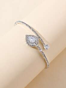 1 Piece Rhinestone Zirconia Cross Stretch Bracelet - Silver - View 1