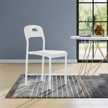 LIZHOUMIL Dining Chairs Set Of 4/2/1, Stackable Modern Kitchen Chairs, Plastic Dining Room Chair With Metal Legs, Easy Assembly, Waterproof & Stain-Resistant, Suitable For Indoor And Outdoor - trắng - Xem 2