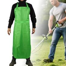 1 Stück grüne Garten-Mähschürze mit Vollschutz und Taschen - atmungsaktive Schutzschürze für Rasenpflege, Gartenarbeit und Landschaftsgestaltung, verstellbare Träger und große Taschen, unisex Outdoor-Bekleidung, funktionelle Gartenbekleidung
