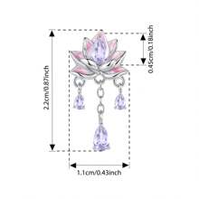WOSTU 1 pièce Pendentif fleur de lotus en argent sterling 925 Élégante perle de charme de fleur violette avec procédé d'émail pour femme Bracelet DIY Bijoux de fête Cadeau