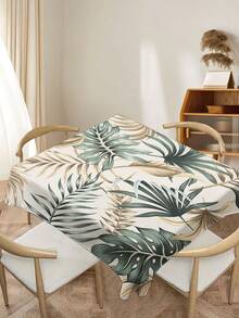 1 块热带树叶印花桌布，现代涤纶矩形/圆形防水桌布，数码印花，适合客厅、家居、户外餐厅、小圆桌 - 彩色 - 查看 10