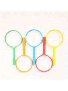 5 piezas de lupa de mano de plástico, mini lupa, herramienta de observación para el salón de clases/al aire libre, diversión para fiestas (color aleatorio), de vuelta a la escuela