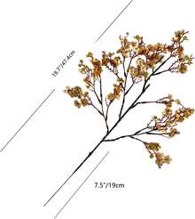 6pcs Gold Silk Babys Breath Gypsophila Artificial Fall Flowers 18.7" For Home Kitchen Decor Indoor Outdoor Decorations New Year Spring Mother's Day - Gold - View 2