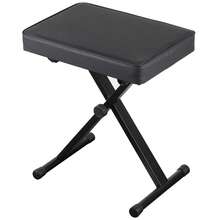 Piano Keyboard Bench Padded Stool Seat Chair X-Style Adjustable Height Black - 1 - Xem 1