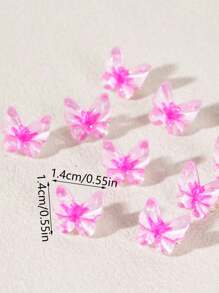 10 件时尚可爱粉色蝴蝶发夹，百搭女士发夹，编织发夹，婚礼、婚礼派对装饰的理想选择，爪夹，发夹，发夹，发夹 - 彩色 - 查看 5