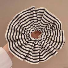 1 Peça Scrunchie Listrado Grande Coreano, Elástico de Cabelo Versátil para Uso Casual/Escritório, Scrunchies de Cabelo, Elástico de Cabelo, Acessórios de Cabelo, Porta-rabos de Cavalo, Elásticos de Cabelo, Faixas de Borracha para Cabelo