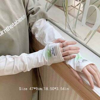 1pc Thin Sun Protection Ice Sleeves For Girls, Summer Driving And Cycling, UV Protection Ice Silk Arm Sleeves, Student Sleeves
