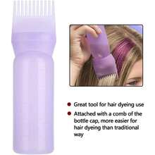 2个可重复灌装的沙龙洗发水瓶、染发剂挤压瓶、称重瓶、烫发瓶、美发沙龙用品，以及1个二合一干湿两用头皮按摩洗发刷、头皮护理刷 - 彩色 - 查看 6