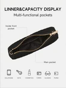 Kate Spade Bolso de hombro acolchado tipo plumón, ligero, bolso cruzado tipo hobo para mujer, bolso de mano, cartera con dos correas