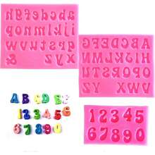 Letters Molds And Numbers Molds, Silicone Fondant Mold Chocolate Molds, 0-9 Number And 26 Letters Silicone Molds For Baking Desserts And Cake Decoration - Silicone Mold - View 1