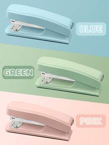 1pc Solid Color Office Stapler, Lightweight & Effortless Stapler, Multi-Function Binding Machine, Durable Stapler For Students,Back To School,School Supplies - Multicolor - View 11