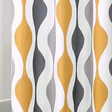 Mid Geo Shower Curtain, 72 X 72, Gold & Gray, Bathroom Decor - Turquoise & Orange - View 11