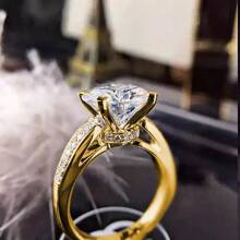 1 pieza Anillo de compromiso elegante plateado en plata para mujeres, con un deslumbrante cubic zirconia sintético redondo, regalo perfecto para boda, aniversario o Día de San Valentín