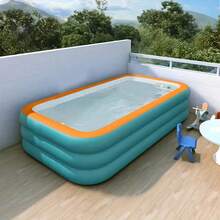 4环超大充气游泳池，耐用PVC家用后院户外游泳池（包邮）