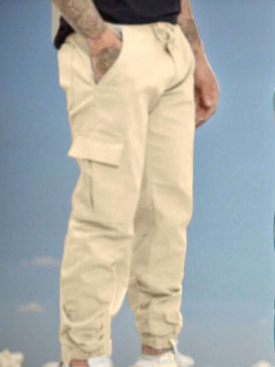 Men's Casual Military Tactical Pants - Multiple Pockets For Work And Sports - 灰色 - 查看 1