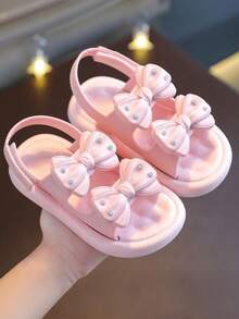 Cute And Sweet Princess Children's Sandals Non Slip Soft Bottom Beach Sandals - Pink - View 2