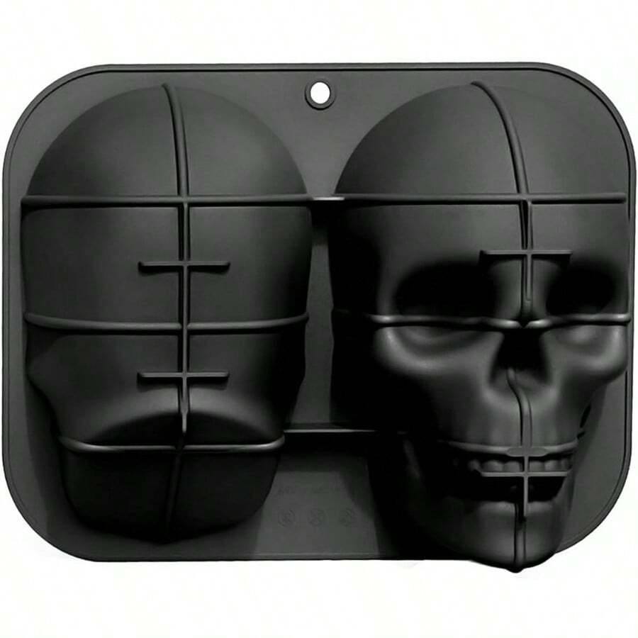 3d Skull Cake Molds For Baking, Cake Molds For Halloween,  Silicone DIY Large Skull Cake Pan For Birthday,Halloween And All Parties. - Black - View 1