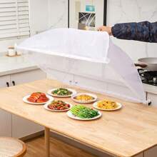 1 Piece Of White Insect And Mosquito Proof Folding Cover Vegetable Cover, Food Umbrella Pop-Up Mesh Screen, Food Cover Mesh Screen Protection, Food Cover Tent Dome Mesh Umbrella Picnic Food Protector, Practical Ventilation