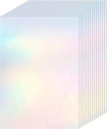 36 Sheets A4 Holographic Paper Sticker Transparent Waterproof Self Adhesive Film 11.X 8.3 Inches (Gem,, Colorful,) - 豐富多彩的 - 查看 1
