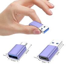 USB 转 USB-C 适配器 6 件装，[3 个 Type-C 母头转公头充电器转换器] 和 [3 个 USB-C 公头转 USB 母头] 兼容 17/16/15 Pro Max/15 Plus/14/13/12 和 Galaxy S24/S23/S22/S21 - 彩色 - 查看 8