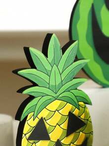 1 件万圣节水果木制标牌，有趣的鬼魂西瓜菠萝椰子南瓜灯装饰，可爱的卡通咖啡鬼桌面装饰，适合秋季丰收派对家居展示 - 彩色 - 查看 7