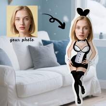 Customized Humanoid Rabbit Clothes Pillow, Customized With Any Picture, Suitable For Father'S Day, Mother'S Day, Halloween, Christmas, Christmas Eve, Valentine'S Day, Anniversaries, Thanksgiving Gift Giving Ideal Choice - Multicolor - View 2