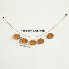1pc Halloween Pumpkin Garland Banner With Black And Orange Beads, Wooden Fall Decor For Thanksgiving Party Home Wall Decoration, Autumn Holiday Decoration Home Decor Halloween Decor Room Decor