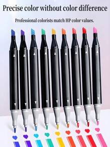 Dual Brush Tip Permanent Art Markers Quick Drying And Fade Resistant Alcohol Markers Marker For Wood, Plastic, Paper, Metal, And More, Drawing, Coloring 60/36/24/12 Colors Alcohol Based Markers