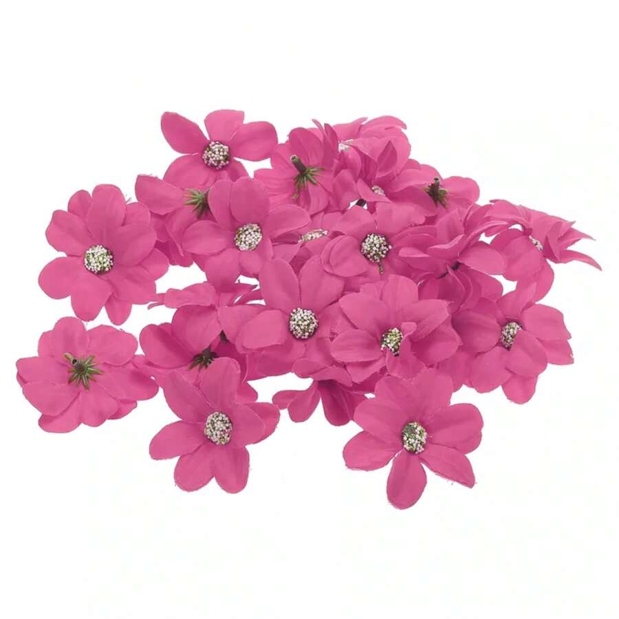 Faux Silk Multi-Layered Handmade Artificial Flowers Purple White Pink Bulk - Rose Red - View 1