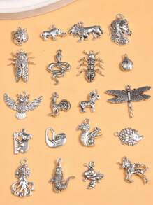 8pcs Cute Animal Shaped Zinc Alloy Pendants, DIY Jewelry Making For Necklace, Bracelet, Gift