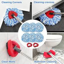 6 Pack Spin Mop Replace Head For O-Cedar RinseClean 2 Tank Mop System,Mop Head Refill Replacement For O-Cedar RinseClean 2 Tank System - Easy To Replace,100% Microfiber, All Hard-Surfaced Floor Clean
