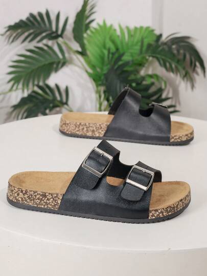 2025 Classic Birkenstocks Unisex Sandals, Classic, Versatile, Fashionable, With Metal Buckle, Wide Fit, Adjustable For Slim And Wide Feet