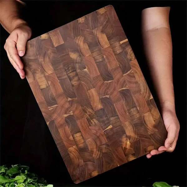 [Planche à découper en bois haut de gamme] Ensemble de grandes planches à découper en bois haut de gamme, sans danger alimentaire, bloc de bois durable | Amélioré, convient pour la viande, le fromage, le pain, les légumes, les fruits, ustensiles de cuisine idéaux, cadeau familial parfait pour la maison et le dortoir