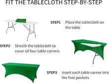 6 Pack Spandex Table Cover For 6FT Table Universal Fitted Stretch Tablecloth For Party, Banquet, Wedding And Events-Emerald - Multicolor - View 8