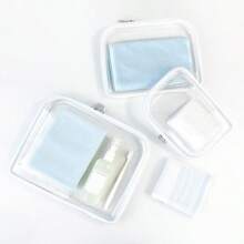3pcs Thick Transparent Waterproof Stationery Storage Boxes, Home Decor Desktop Organizers, Travel Portable Makeup Cosmetic Organizers, Toy Toiletry Medicine Storage Boxes, Multi-Functional Storage Pouch,For School Supplies,Back To School