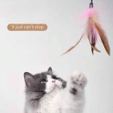 Interactive Feather Cat Teaser Stick, DIY Cat Teaser Toy Accessories, Cat Teaser Exercise Stick, Feather Replacement, Durable Plastic Fishing Rod Design, Brings Endless Fun And Exercise, Self Entertainment, Pet Collar, Battery Free Pet Toy, Suitable For Cats And Kittens To Play With, Equipped With Feathers, Bells, And Bendable Wires - Multicolor - View 3