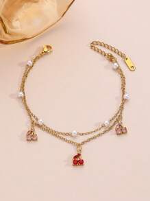 Pulseira Minimalista de Aço Titanio Dourado, Incrustada com Zircônia Artificial, Comprimento Ajustável, Adequada para Looks de Verão, Férias, Presentes para Melhores Amigos, Anti-Desbotamento, Anti-Alérgico, Acessório Elegante para Mulheres