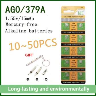 10-100PCS Battery AG0 379 SR63 LR69 LR521 379A 1.5V Button Batteries For Watch Toys Remote SR521SW D379 RW327 Cell Coin