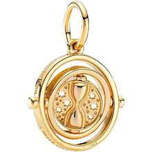 925 Sterling Silver Circle Charm, Fashionable Beads Suitable For DIY Bracelet - Gold - View 1