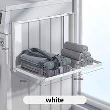Space Saving Collapsible Storage Rack For Side Of Washer And Fridge, Versatile Shower Room Organizer Shelf, Multi-Purpose Bathroom Towel And Laundry Storage Solution, Compact Unit With Easy Assembly, Space Optimizer For Small Bathrooms, Laundry Nook, Utility Closet, And Kitchen Corners, Sturdy Yet Lightweight Design, Non-Slip Base, Keeps Accessories Neat And Within Reach