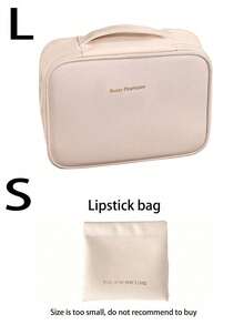 Large Capacity Spacious Double Layer Cosmetic Bag, PU Leather Waterproof Cosmetic Bag, Cosmetic Storage Bag, Lightweight Toiletries Cosmetic Bag, Large Capacity Toiletries Bag With Dividers, Cosmetic Travel Bag, Multifunctional Travel Storage Bag Make Up Bag