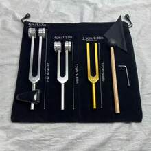 3pcs Set Ear Wax Removal Tuning Forks, Professional Healing Sound Forks For Training - 136.1Hz, 256Hz, 432Hz, 528Hz Gold Color Yoga & Meditation Body Weighted Forks - Relaxation Instruments