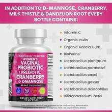 Clean Nutraceuticals Women's Vaginal Probiotics – 20 Billion CFU With Cranberry, D-Mannose & Prebiotics | PH Balance, Odor & UTI Support | Feminine Health & Vaginal Flora Defense | 60 Capsules (Pack Of 1) - 1 Bottle - 查看 7