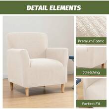 Local Delivery - Banquet Armchair Slipcover Printed Chair Covers With Arms Stretch Club Chair Slipcover Soft Armchair Sofa Covers Anti-Slip Furniture Protector For Dogs Pets Home Living Room Decor, 14 - 03 - 查看 4