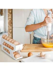 1pc Slide-Out Egg Holder,Anti-Fall,Refrigerator Egg Organizer,Transparent Egg Storage Holder,Special Egg Container For Refrigerator Door, Egg Holder, Kitchen Organizer,Space-Saving Refrigerator Side Door Storage Rack For Kitchen Organization,Egg Storage Box